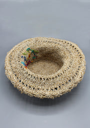 Flower Embroidery Summer Hemp Hat - nepacrafts