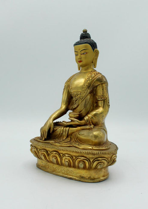 Gold Plated Shakyamuni Buddha Statue 8 Inch