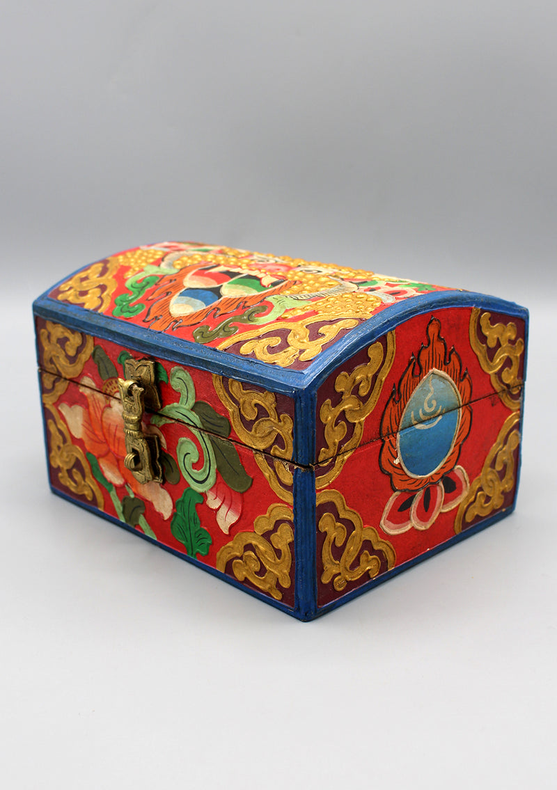 Hand Painted Traditional Tibetan Wooden Box