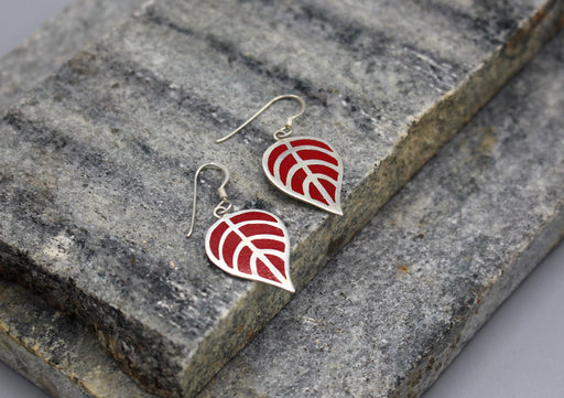 Bodhi Leaf Sterling Silver Earrings - nepacrafts