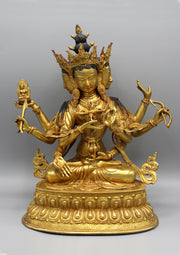 Tibetan Buddhist Namgyalma Gold Plated Statue - nepacrafts