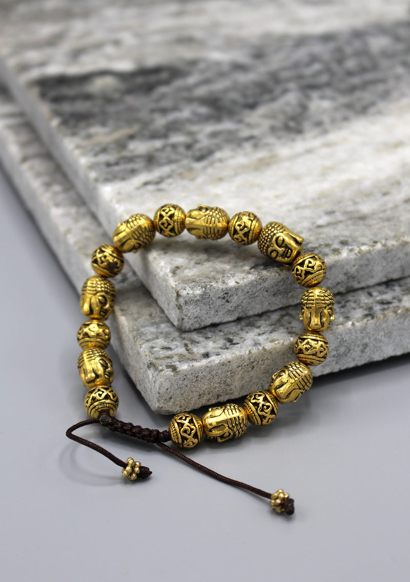Brass Buddha Head Fine Carving Bracelet - nepacrafts