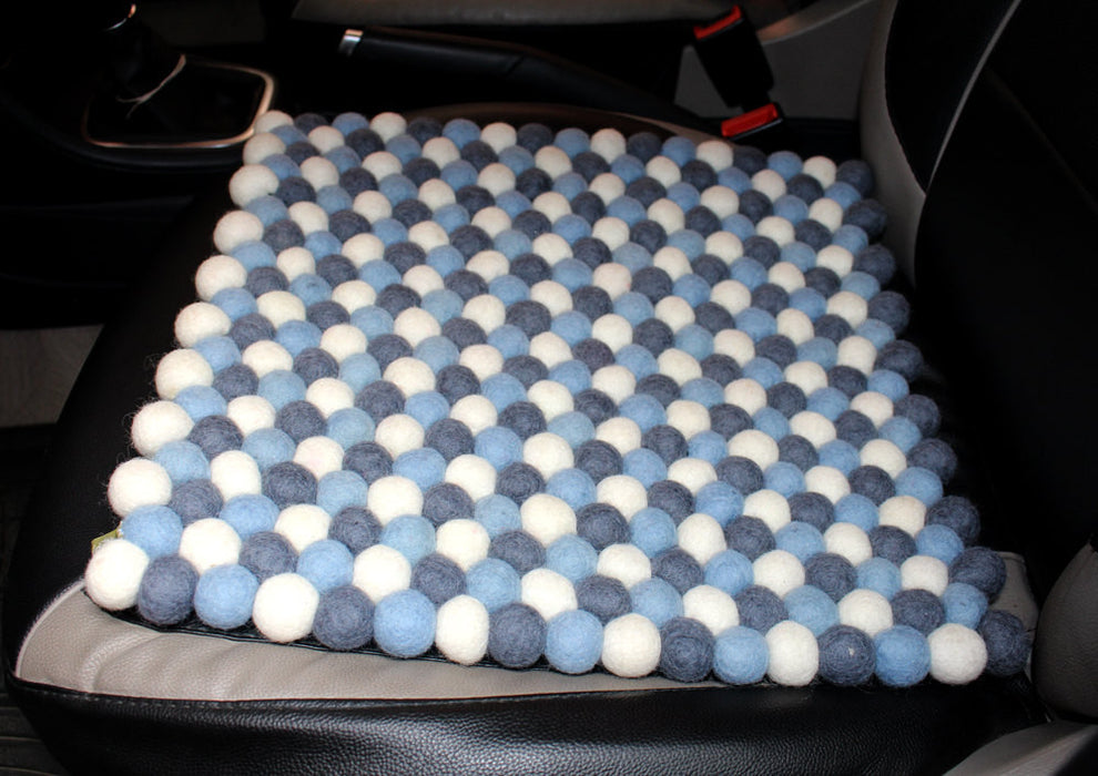 Felt Balls Square Car seat Mat - nepacrafts