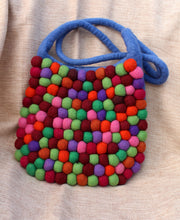 Blue Felt Balls Totes - nepacrafts