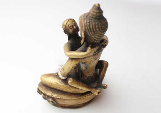 Brass Samantabhadra Statue 4.5" High-Buddha Shakti Statue ST383 - nepacrafts