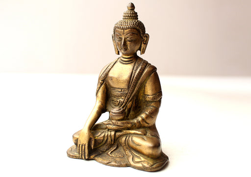 Brass Shakyamuni Buddha Statue, 5 Inch High BSB - nepacrafts