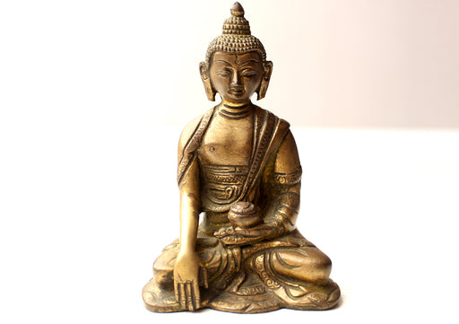 Brass Shakyamuni Buddha Statue, 5 Inch High BSB - nepacrafts
