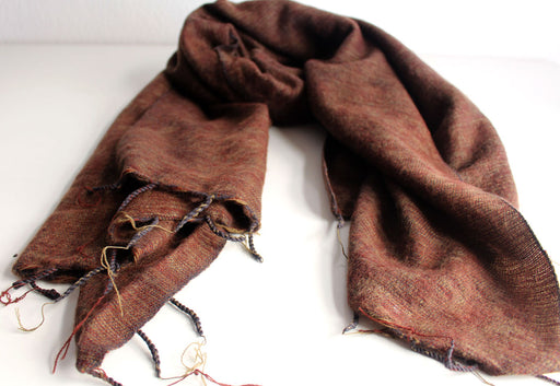 Plain Yak Shawl Brown - nepacrafts