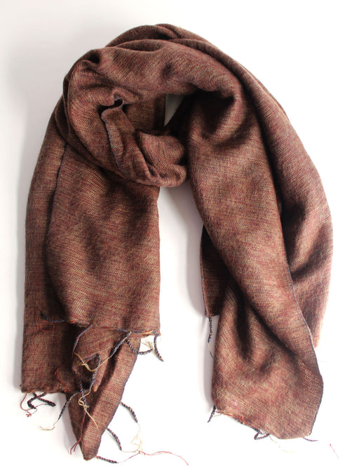 Plain Yak Shawl Brown - nepacrafts