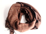 Plain Yak Shawl Brown - nepacrafts