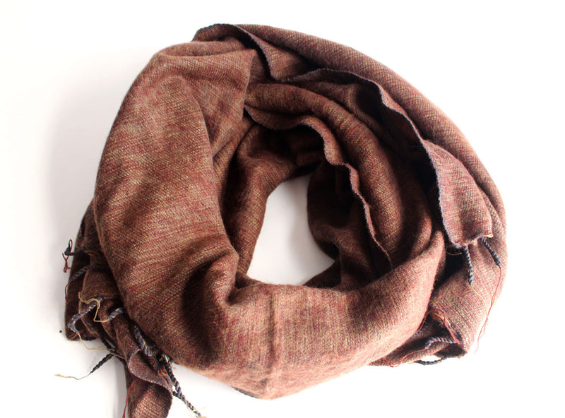 Plain Yak Shawl Brown - nepacrafts