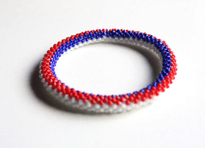 French Flag Roll On Bracelet - nepacrafts