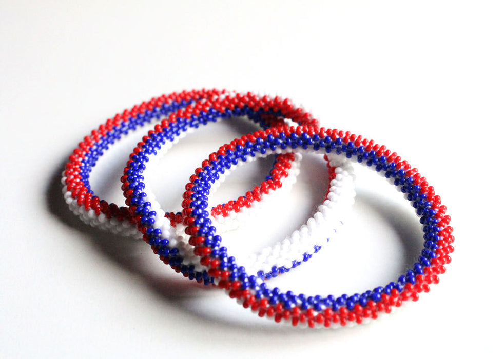 French Flag Roll On Bracelet - nepacrafts