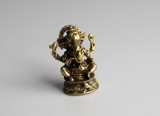 Brass Mini Ganesh Statue with Parwa - nepacrafts