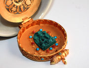 Goldplated Silver Sterling Astamangal Ghau Pendant - nepacrafts