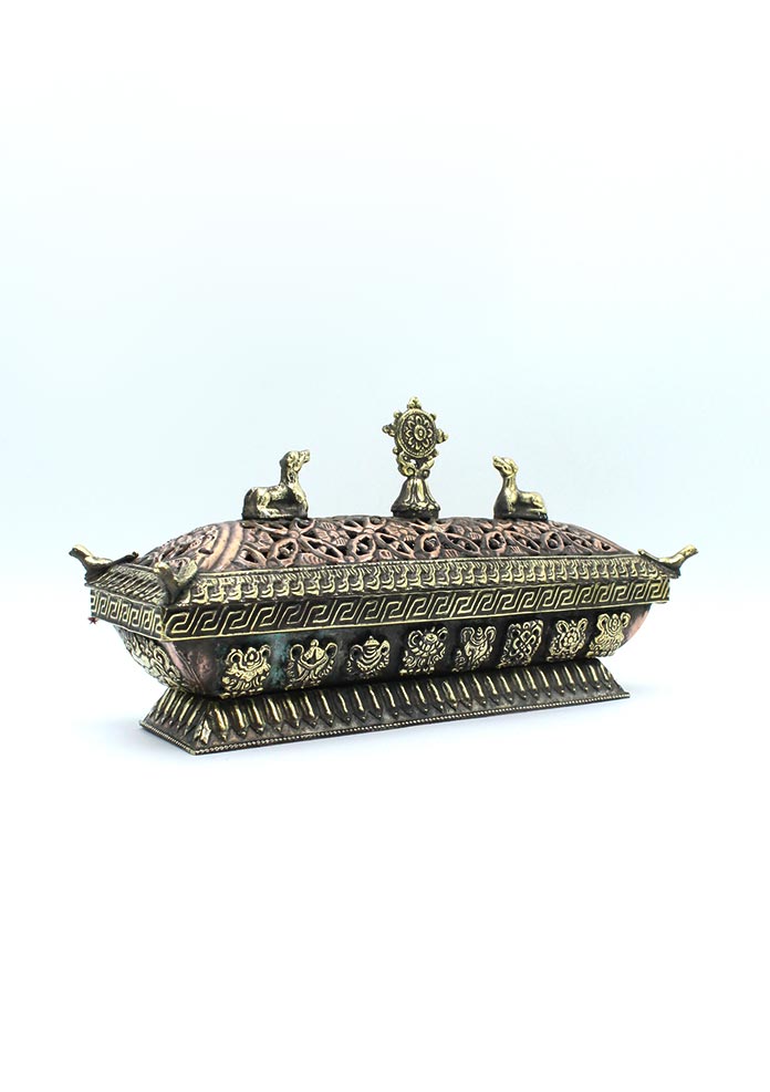 8 Auspicious Symbol Copper Potala Incense Burner