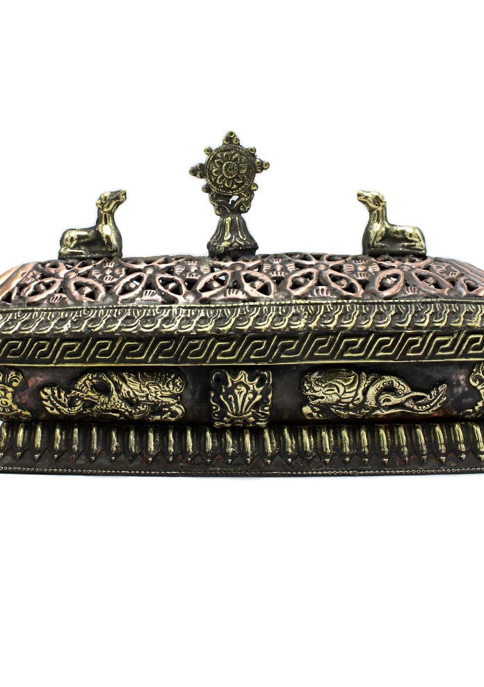8 Auspicious Symbol Copper Potala Incense Burner