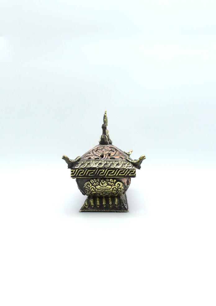 8 Auspicious Symbol Copper Potala Incense Burner
