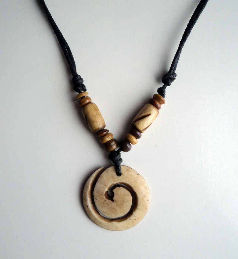 Spiral Design Bone Necklace - nepacrafts
