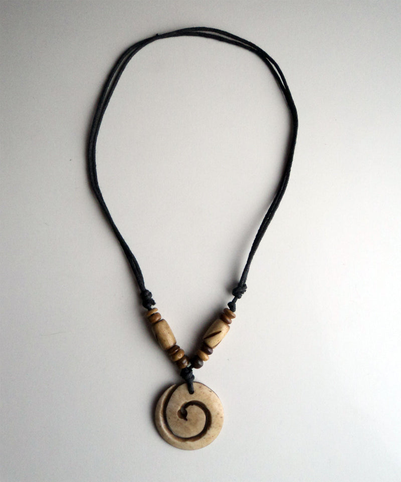 Spiral Design Bone Necklace - nepacrafts