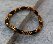Golden Black Beads Roll Bracelet - nepacrafts