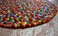 Multicolor Wool Felt Rug Carpet 100 cm - nepacrafts