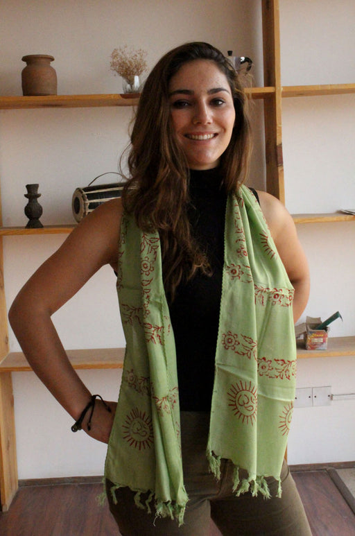Mini Om Cotton Prayer Scarf - nepacrafts