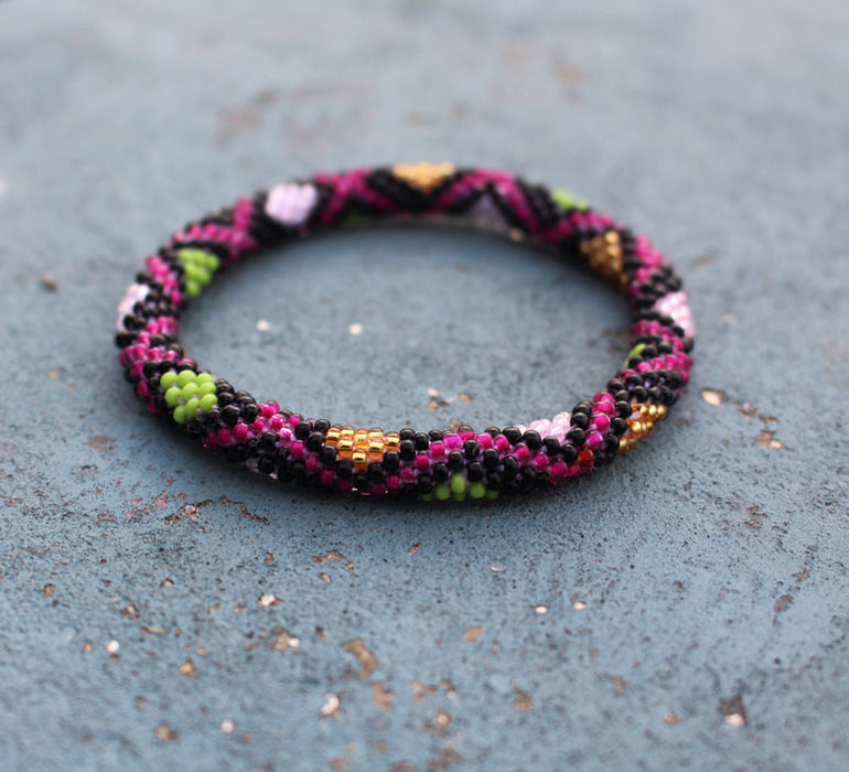 Sizzle In The Dark Roll Beads Bracelet - nepacrafts