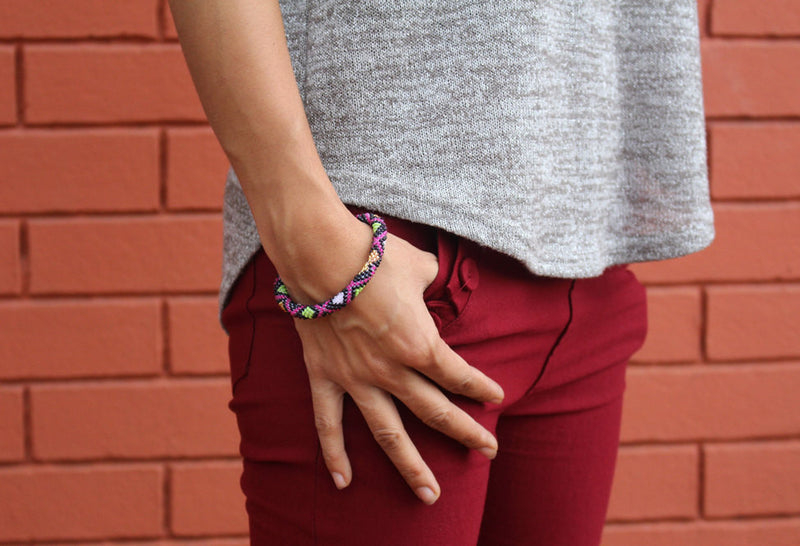Sizzle In The Dark Roll Beads Bracelet - nepacrafts