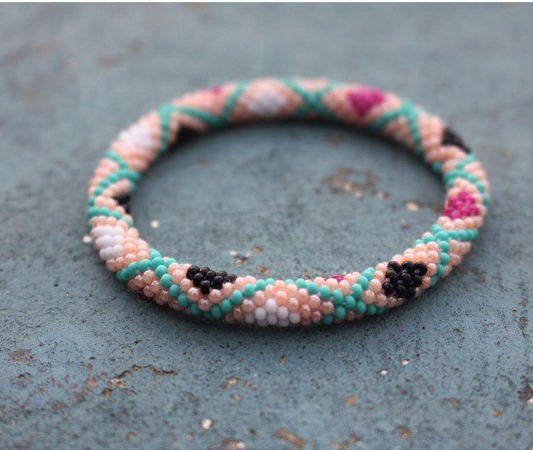 Glass Beads Nepalese Roll On Bracelet - nepacrafts