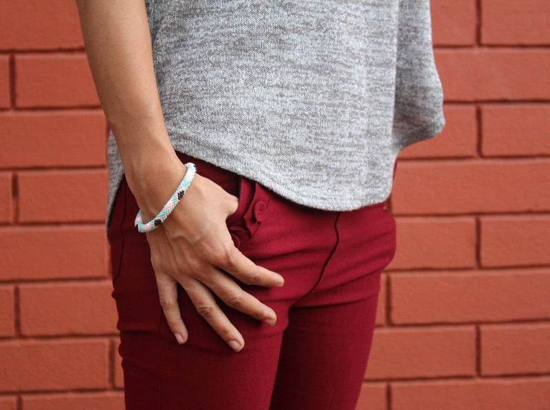 Glass Beads Nepalese Roll On Bracelet - nepacrafts
