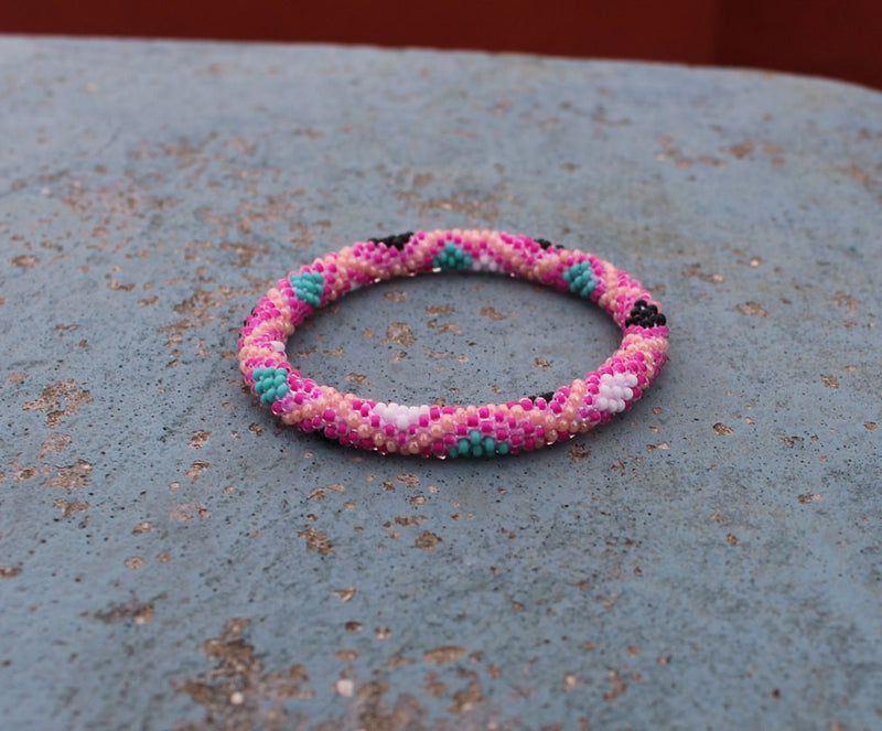 Bright Pink Roll On Bracelet Nepal - nepacrafts