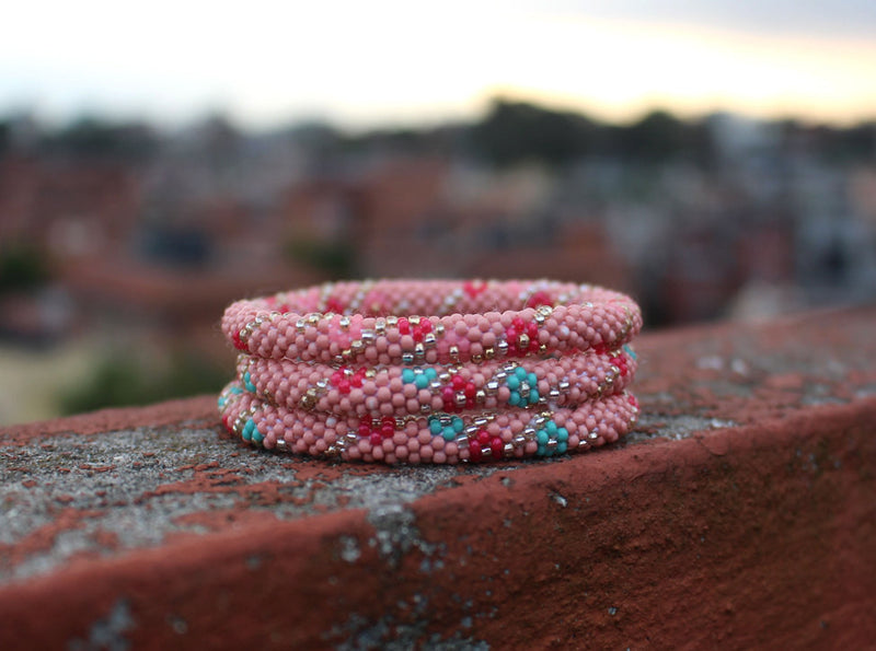 Hippie Peach Roll On Bracelet - nepacrafts