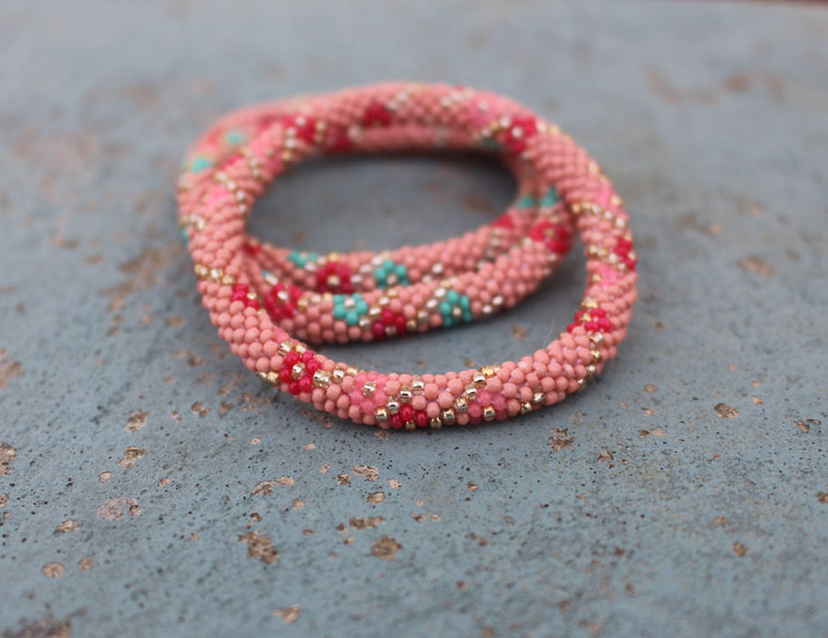 Hippie Peach Roll On Bracelet - nepacrafts
