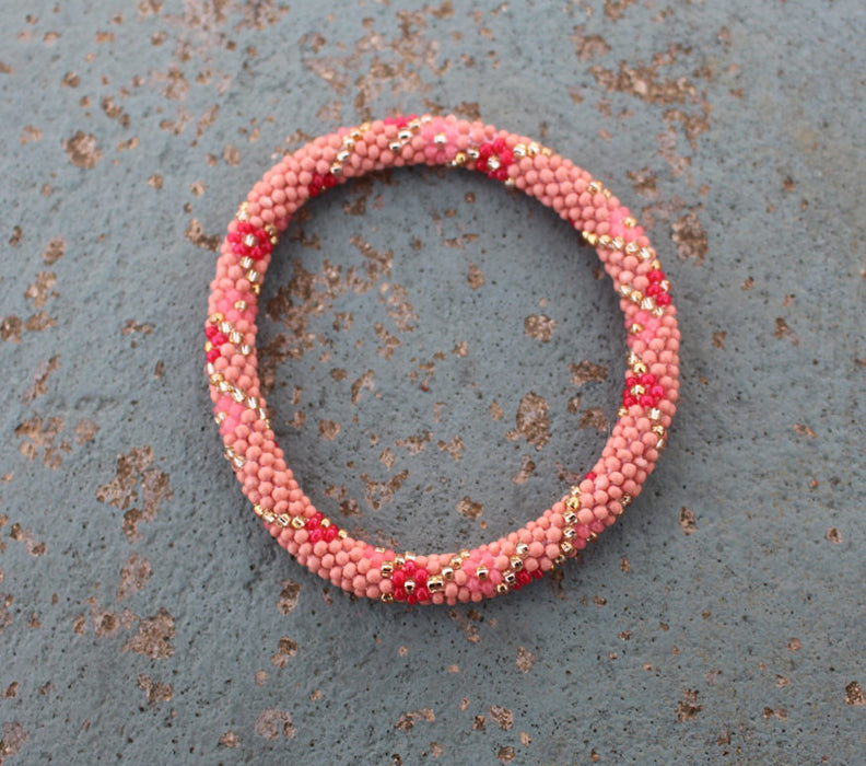 Hippie Peach Roll On Bracelet - nepacrafts