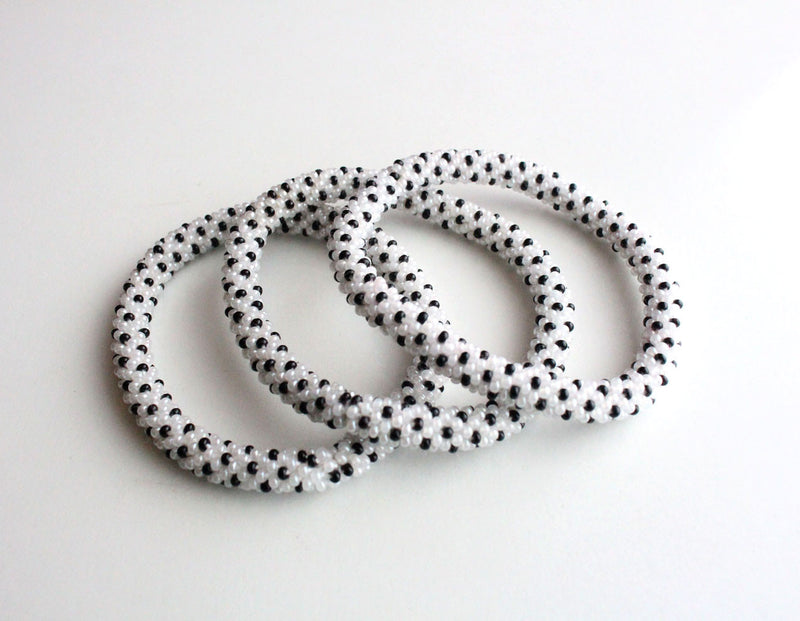 Black in White Roll Bracelet - nepacrafts