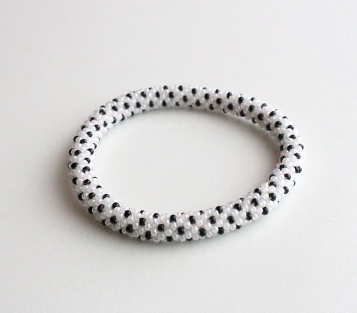 Black in White Roll Bracelet - nepacrafts