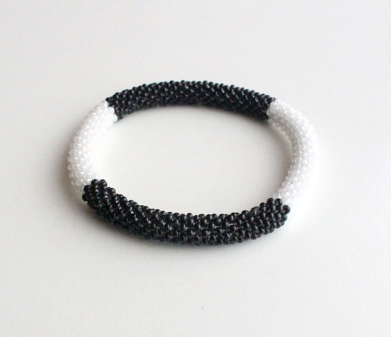 Black & White Roll On Bracelet - nepacrafts