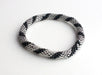 Black Silver Hand Crocheted Roll On Bracelet - nepacrafts