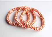 Jazzy Orange Roll Beads Bracelet - nepacrafts