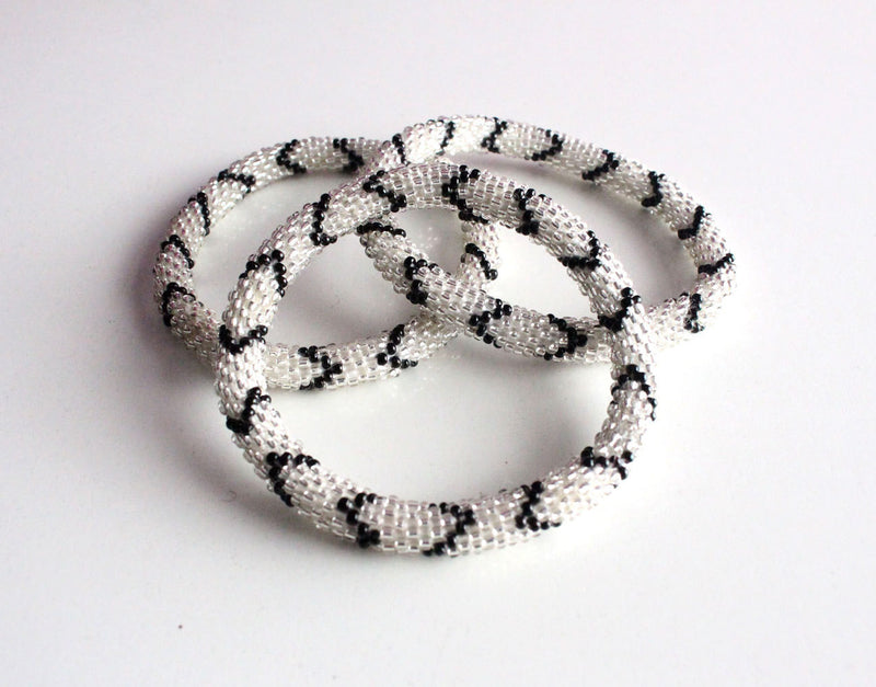 Black Silver Roll On Bracelet - nepacrafts
