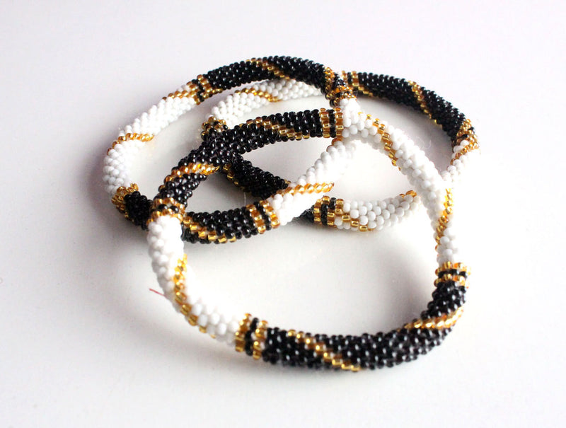 Gold Line B&W Roll On Bracelet - nepacrafts