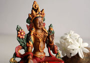 Beautiful Resin Statue of Green Tara 5" high - nepacrafts