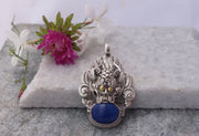 Dragon Head Lapis Lazuli Silver Sterling Pendant - nepacrafts