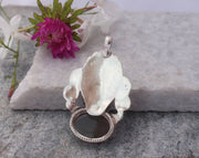 Handmade Sterling Silver Dragon Pendant with Moon Stone - nepacrafts