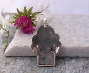 Sterling Silver Dragon Tibetan Pendant with Crystal Quartz - nepacrafts