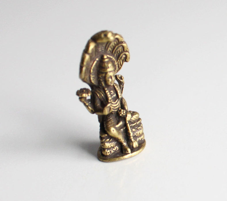 Lord Vishnu Mini Brass Statue - nepacrafts
