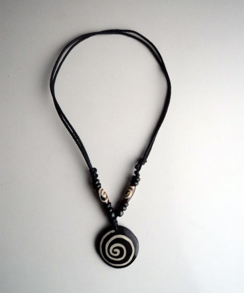 Spiral Design Bone Necklace - nepacrafts