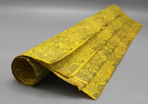 Yellow Floral Print Craft Making Lokta Paper - nepacrafts