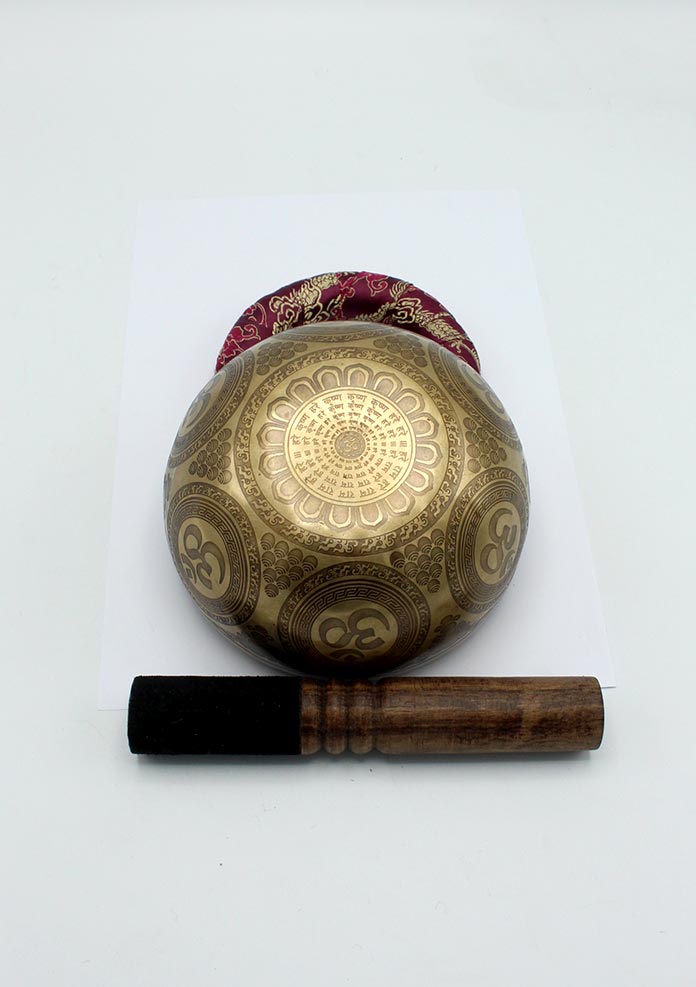 Radha Krishna  Fine Arts  Matra Etched Singing Bowl- 6 inch